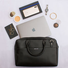 Load image into Gallery viewer, 14.5 Inch Black Leather Laptop Bag - Broke Mate