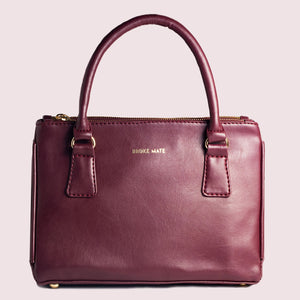 Saturdaze Wine Double Zip Satchel Bag - Broke Mate