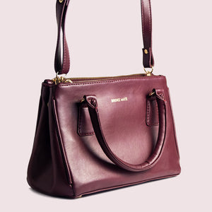 Saturdaze Wine Double Zip Satchel Bag - Broke Mate