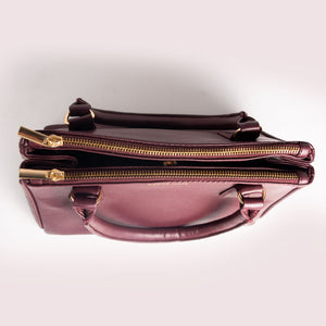 Saturdaze Wine Double Zip Satchel Bag - Broke Mate