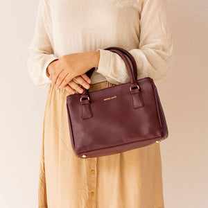 Saturdaze Wine Double Zip Satchel Bag - Broke Mate
