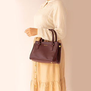 Saturdaze Wine Double Zip Satchel Bag - Broke Mate