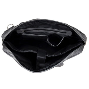 14.5 Inch Grey Leather Laptop Bag