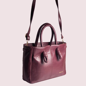 Sunday Maroon Knot Handbag - Broke Mate