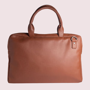 14.5 Inch  Brown Leather  Laptop Bag - Broke Mate