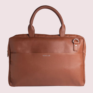14.5 Inch  Brown Leather  Laptop Bag - Broke Mate