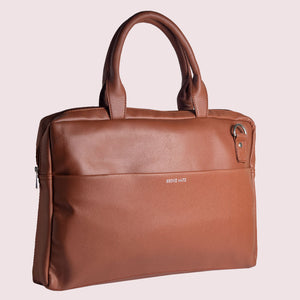 14.5 Inch  Brown Leather  Laptop Bag - Broke Mate