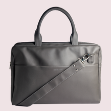 Load image into Gallery viewer, 14.5 Inch Grey Leather Laptop Bag - Broke Mate
