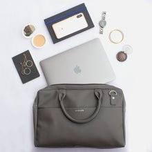 Load image into Gallery viewer, 14.5 Inch Grey Leather Laptop Bag - Broke Mate