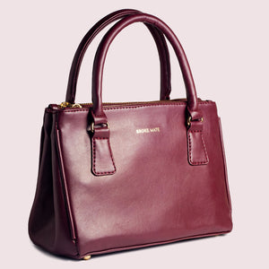 Saturdaze Wine Double Zip Satchel Bag - Broke Mate