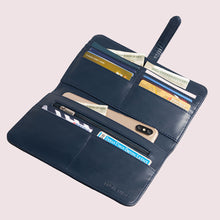 Load image into Gallery viewer, Everyday Navy Faux Croc Clutch Wallet - Broke Mate