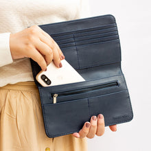 Load image into Gallery viewer, Everyday Navy Faux Croc Clutch Wallet - Broke Mate